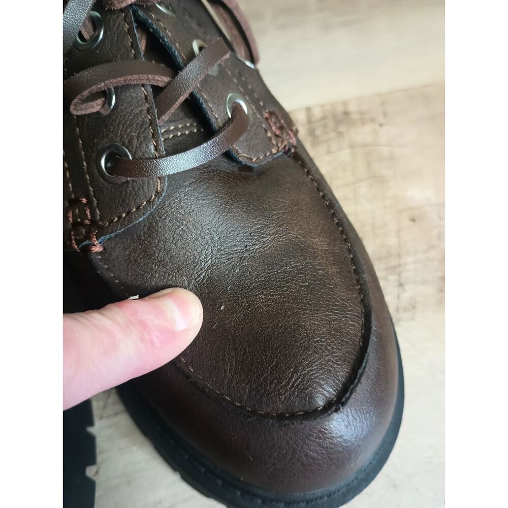 No Boundaries Womens Chunky Platform Oxford Shoes 7 Brown Grunge Academia - Picture 2 of 10